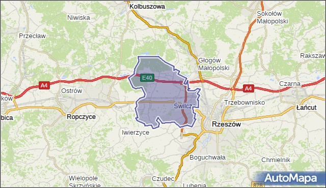 gmina Świlcza - powiat rzeszowski na mapie Targeo
