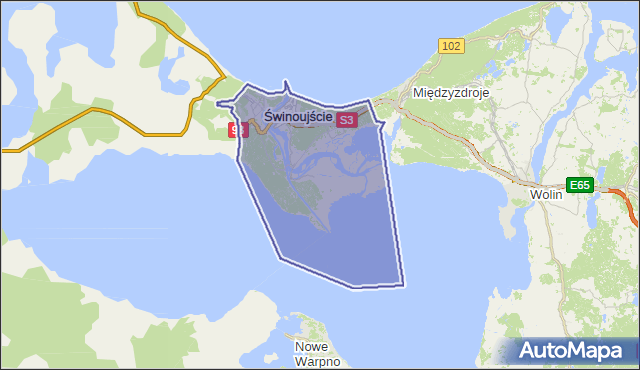 gmina Świnoujście - powiat Świnoujście na mapie Targeo