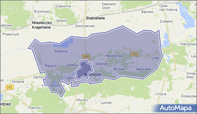 gmina Szamocin - powiat chodzieski na mapie Targeo