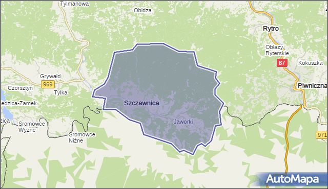 gmina Szczawnica - powiat nowotarski na mapie Targeo