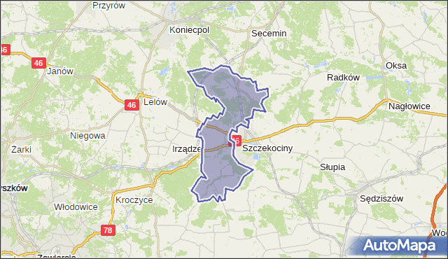 gmina Szczekociny - powiat zawierciański na mapie Targeo