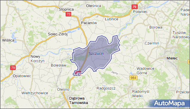 gmina Szczucin - powiat dąbrowski na mapie Targeo