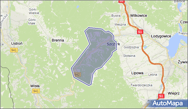 gmina Szczyrk - powiat bielski na mapie Targeo