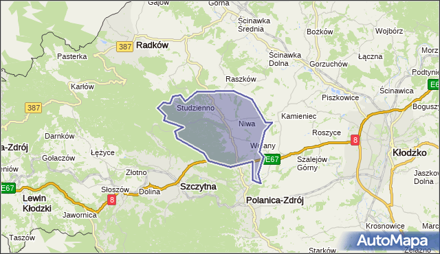 gmina Szczytna - powiat kłodzki na mapie Targeo
