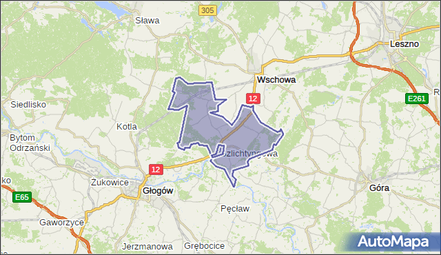 gmina Szlichtyngowa - powiat wschowski na mapie Targeo