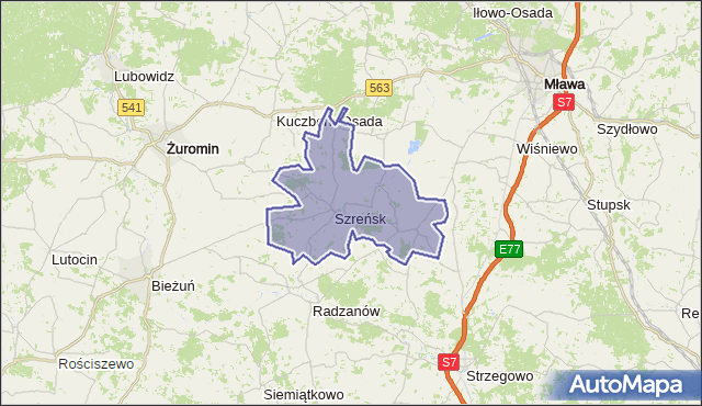 gmina Szreńsk - powiat mławski na mapie Targeo