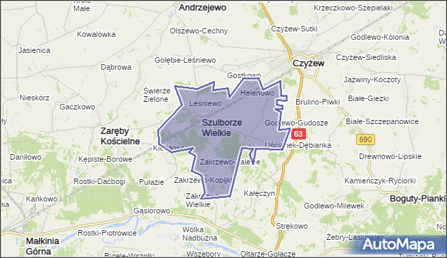 gmina Szulborze Wielkie - powiat ostrowski na mapie Targeo