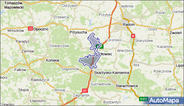 gmina Szydłowiec - powiat szydłowiecki na mapie Targeo