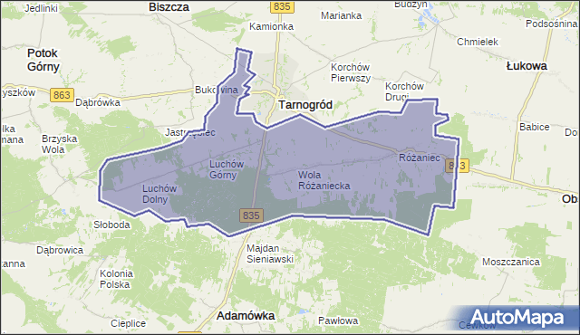 gmina Tarnogród - powiat biłgorajski na mapie Targeo