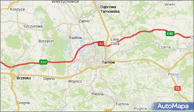 gmina Tarnów - powiat Tarnów na mapie Targeo