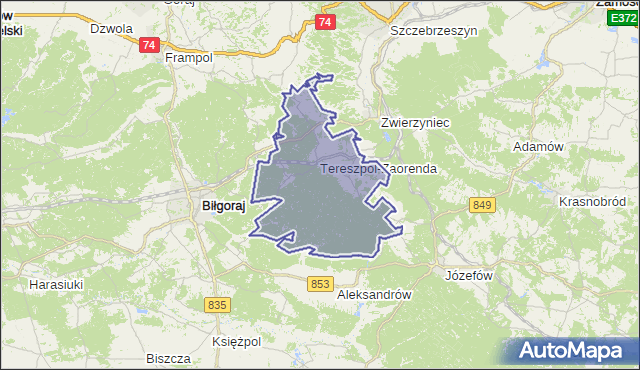 gmina Tereszpol - powiat biłgorajski na mapie Targeo