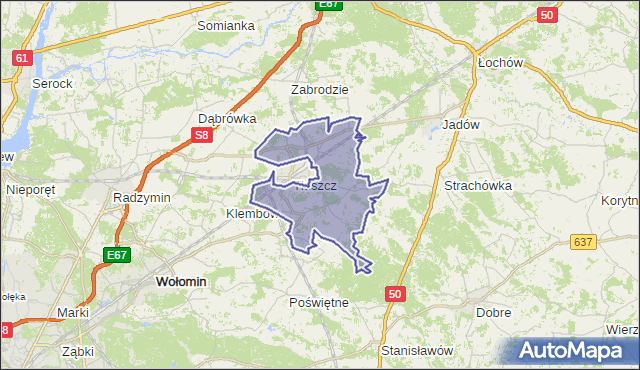 gmina Tłuszcz - powiat wołomiński na mapie Targeo
