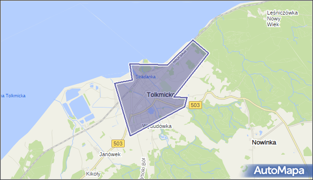 gmina Tolkmicko - powiat elbląski na mapie Targeo