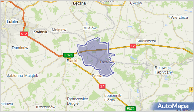 gmina Trawniki - powiat świdnicki na mapie Targeo