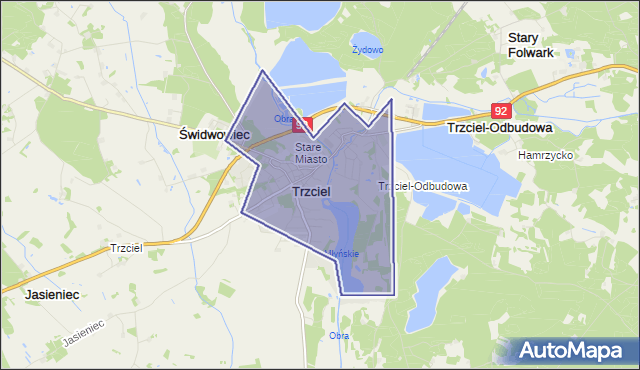 gmina Trzciel - powiat międzyrzecki na mapie Targeo
