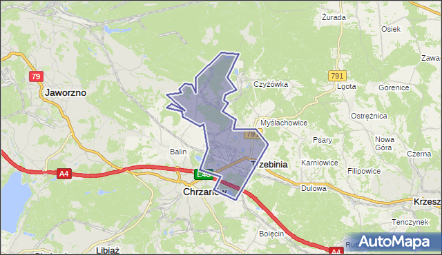 gmina Trzebinia - powiat chrzanowski na mapie Targeo