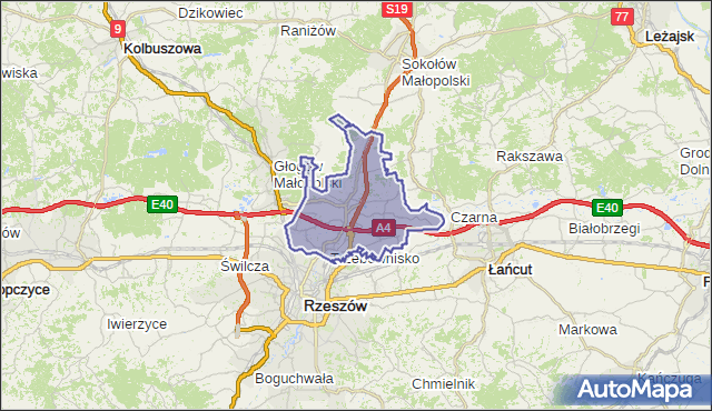 gmina Trzebownisko - powiat rzeszowski na mapie Targeo