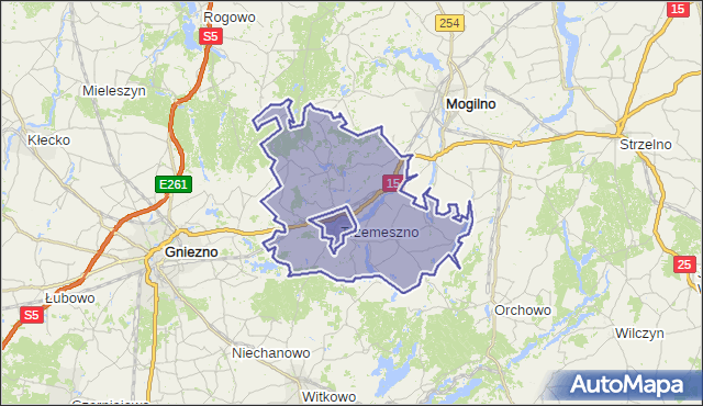 gmina Trzemeszno - powiat gnieźnieński na mapie Targeo