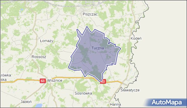 gmina Tuczna - powiat bialski na mapie Targeo
