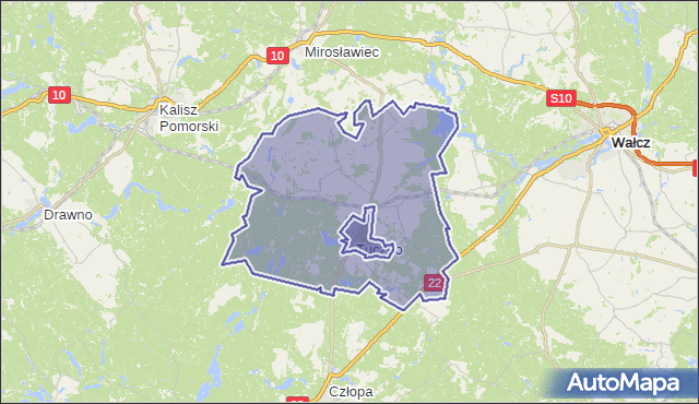 gmina Tuczno - powiat wałecki na mapie Targeo
