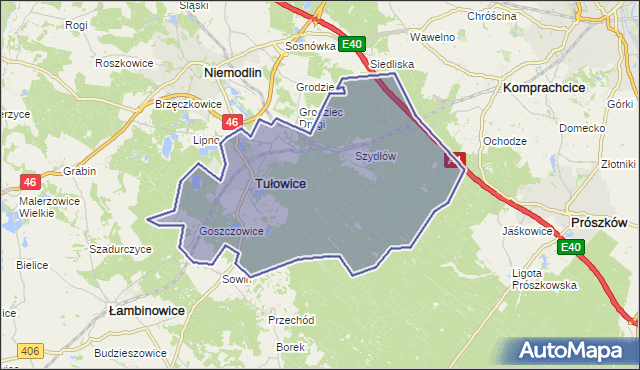 gmina Tułowice - powiat opolski na mapie Targeo