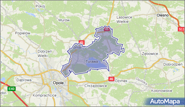 gmina Turawa - powiat opolski na mapie Targeo