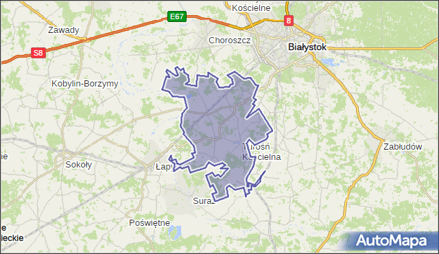 gmina Turośń Kościelna - powiat białostocki na mapie Targeo