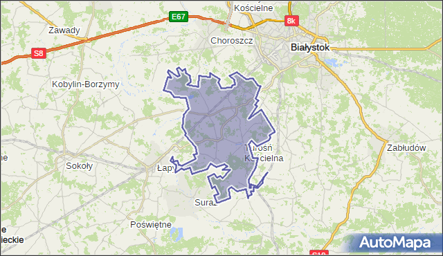 gmina Turośń Kościelna - powiat białostocki na mapie Targeo