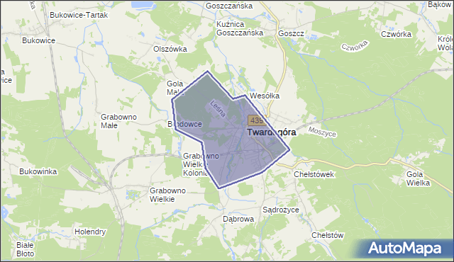 gmina Twardogóra - powiat oleśnicki na mapie Targeo