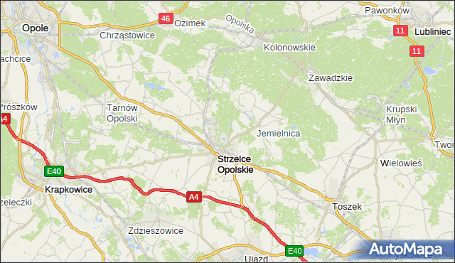 gmina Ujazd - powiat strzelecki na mapie Targeo