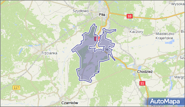 gmina Ujście - powiat pilski na mapie Targeo