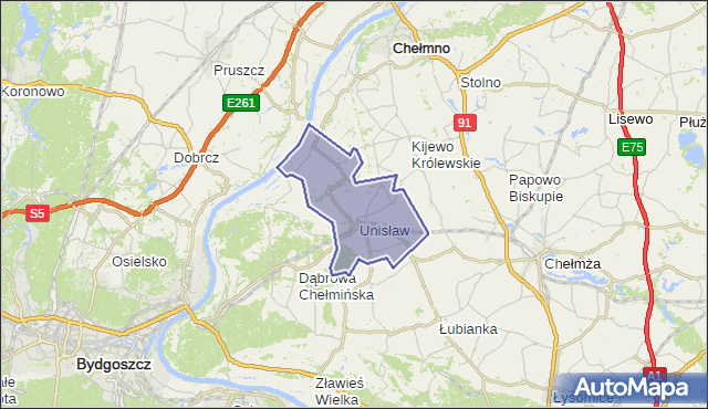 gmina Unisław - powiat chełmiński na mapie Targeo
