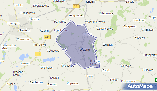 gmina Wapno - powiat wągrowiecki na mapie Targeo