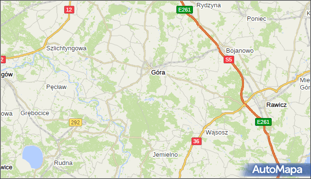 gmina Wąsosz - powiat górowski na mapie Targeo