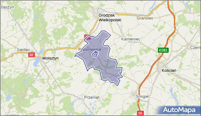 gmina Wielichowo - powiat grodziski na mapie Targeo