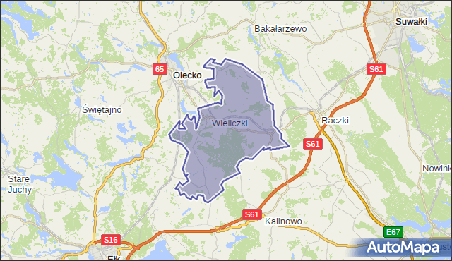 gmina Wieliczki - powiat olecki na mapie Targeo