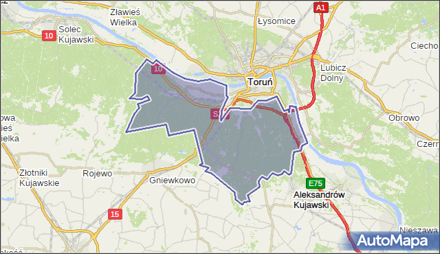 gmina Wielka Nieszawka - powiat toruński na mapie Targeo