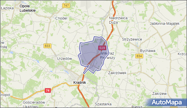gmina Wilkołaz - powiat kraśnicki na mapie Targeo