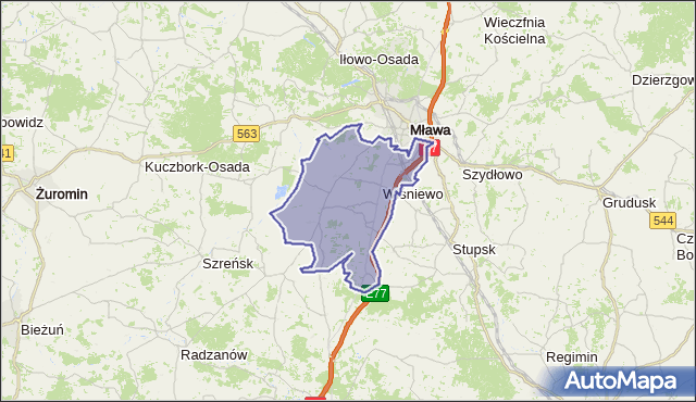 gmina Wiśniewo - powiat mławski na mapie Targeo