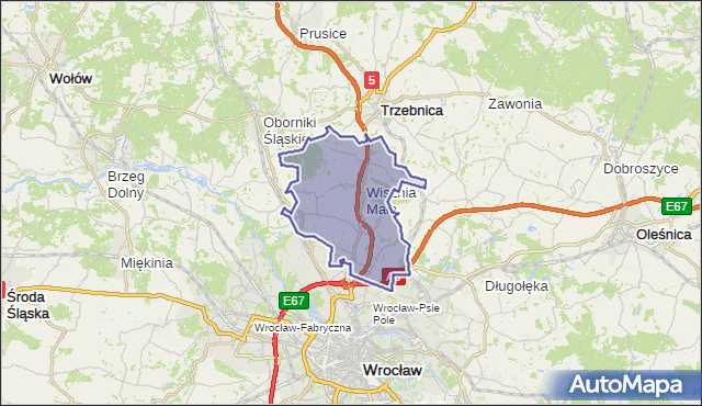 gmina Wisznia Mała - powiat trzebnicki na mapie Targeo