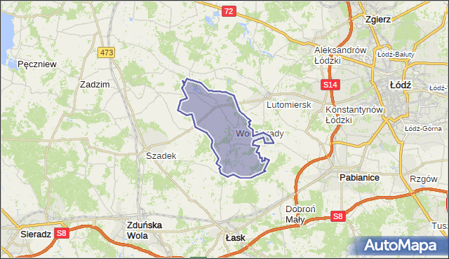 gmina Wodzierady - powiat łaski na mapie Targeo