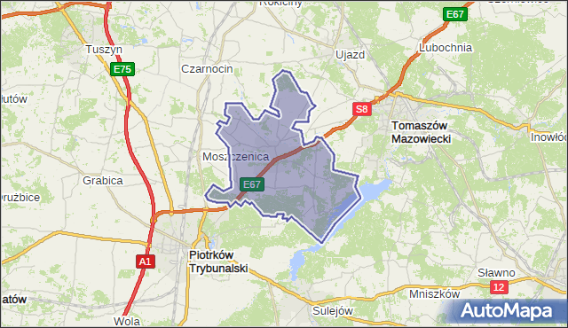 gmina Wolbórz - powiat piotrkowski na mapie Targeo