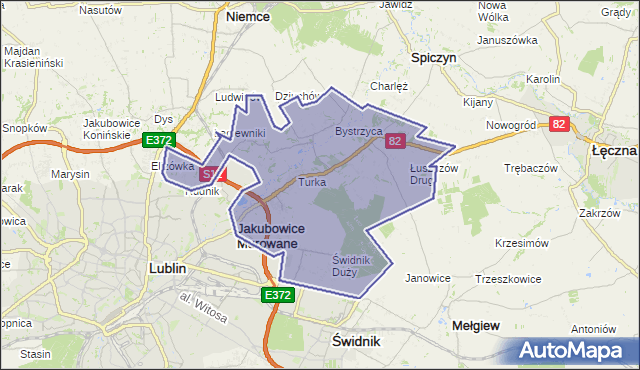 gmina Wólka - powiat lubelski na mapie Targeo