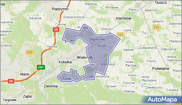 gmina Wołomin - powiat wołomiński na mapie Targeo