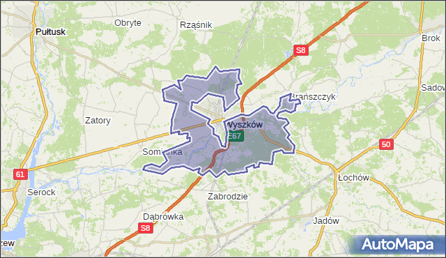 gmina Wyszków - powiat wyszkowski na mapie Targeo