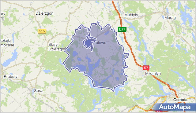 gmina Zalewo - powiat iławski na mapie Targeo