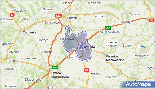gmina Zambrów - powiat zambrowski na mapie Targeo