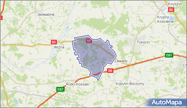 gmina Zawady - powiat białostocki na mapie Targeo