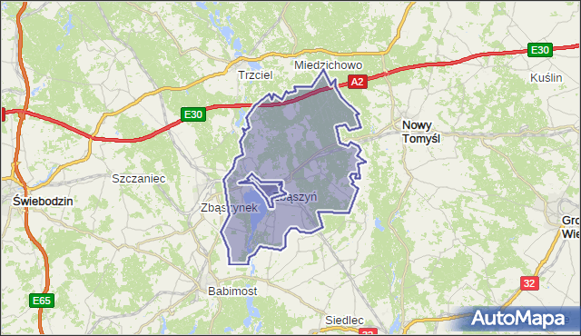 gmina Zbąszyń - powiat nowotomyski na mapie Targeo
