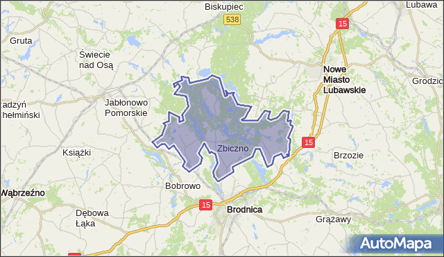 gmina Zbiczno - powiat brodnicki na mapie Targeo